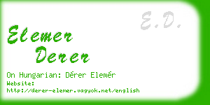 elemer derer business card