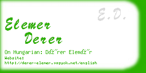 elemer derer business card